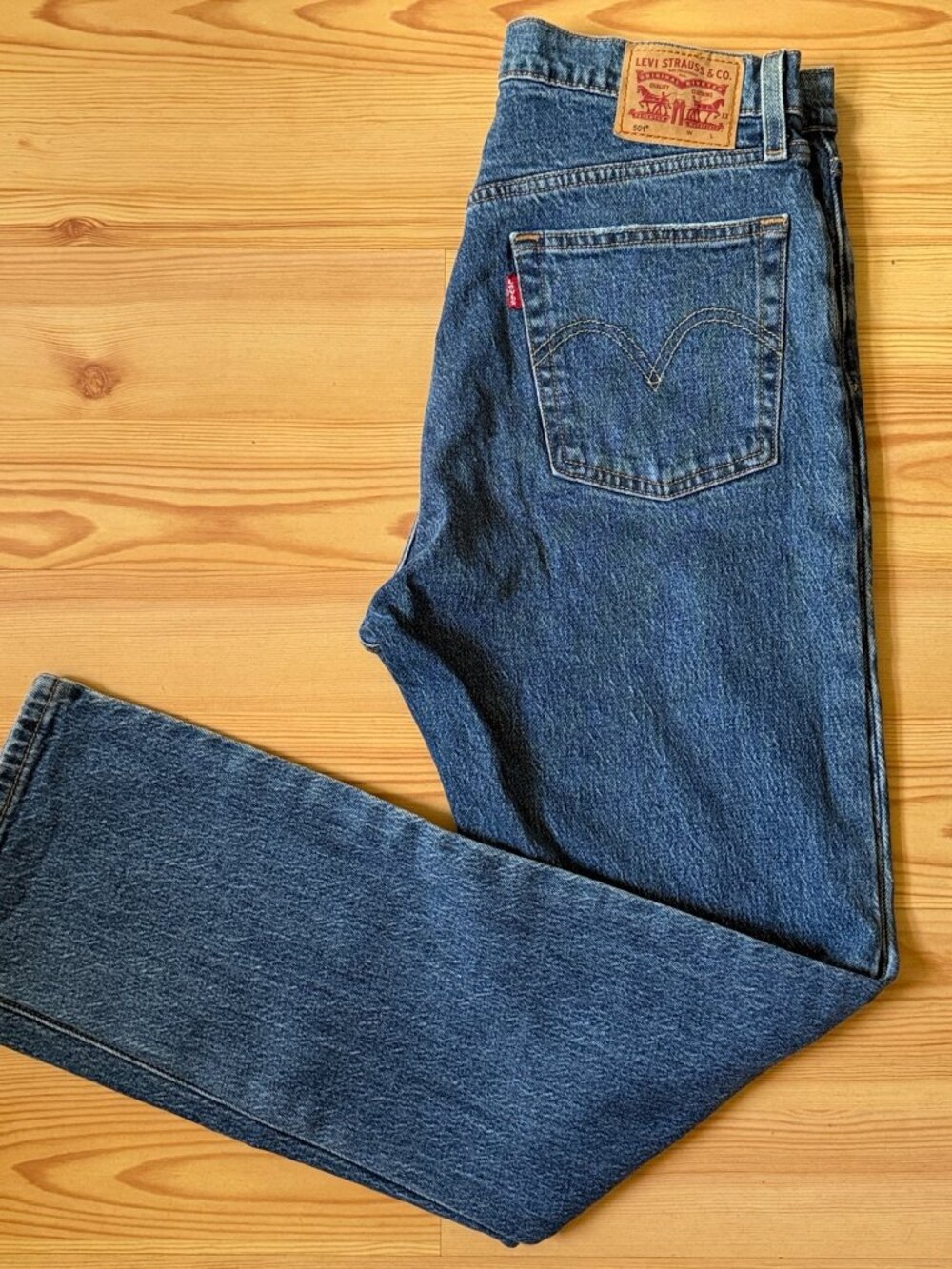 Levi's Denim High Rise Straight Leg Button Fly Jeans W30 L30 Womens